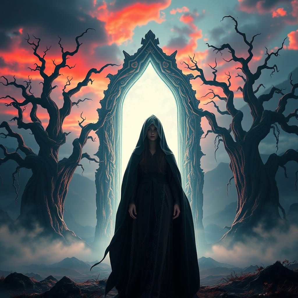 Mystical Woman at the Threshold of Eternity