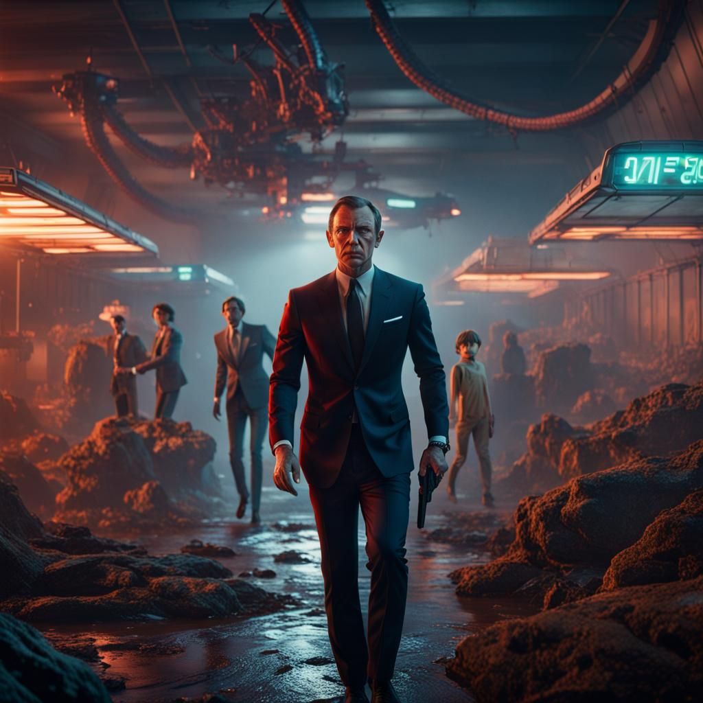 James Bond vs Demogorgon: Detailed Matte Painting