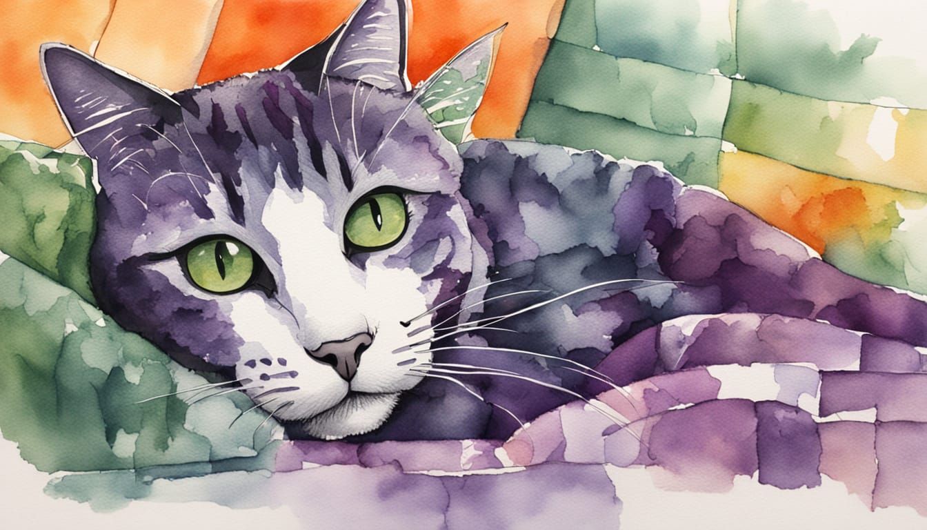 Cozy Cat Nap in a Patchwork Paradise