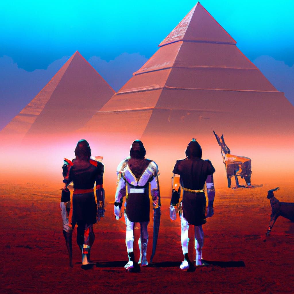 Roman Legion in Egypt in Cyberpunk Style