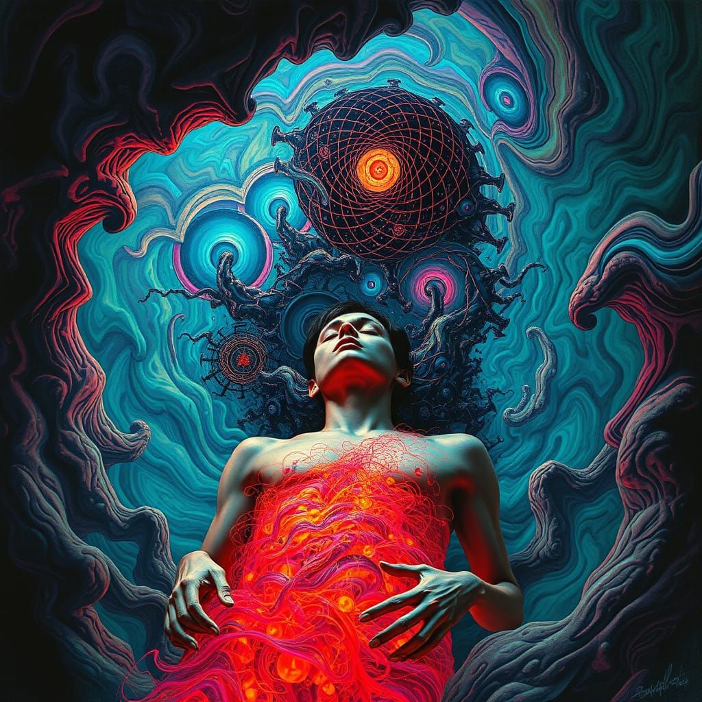 Dark Surrealism of Addiction's Descent