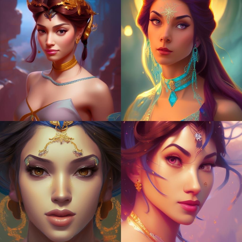 Jasmine Portrait in Art Nouveau Style