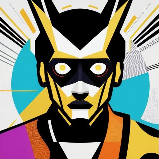 Bauhaus Geometric Art with Triadic Colors and Golden Ratio C...