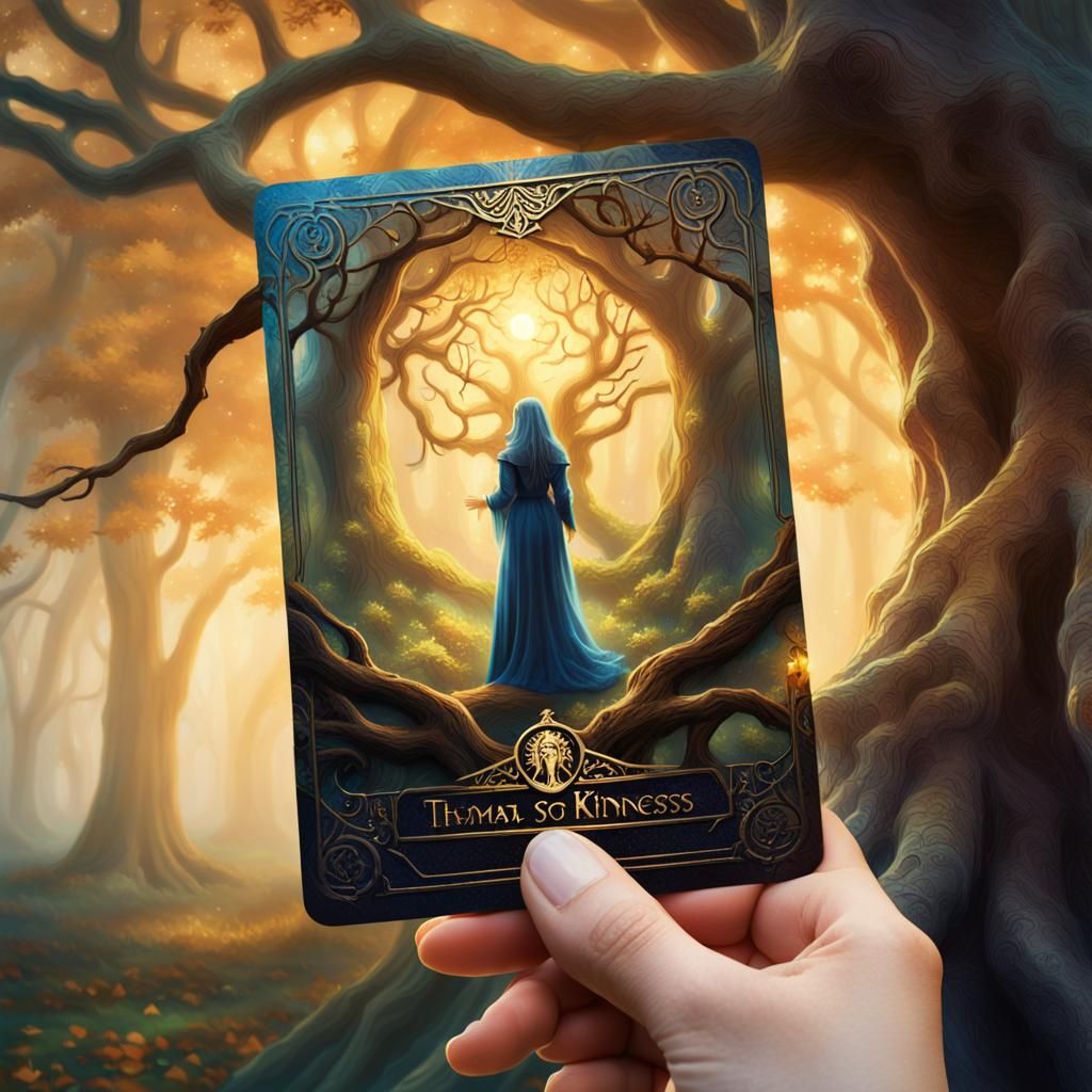 Mystical Hand of Fate Tarot Card: Ethereal Oil Painting