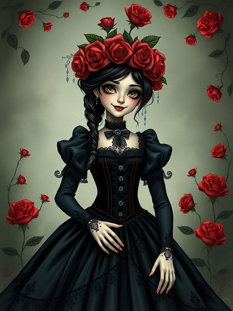 Gothic Victorian Rose Maiden