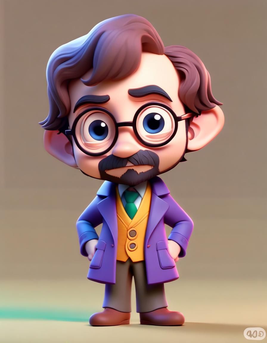 Cute Chibi Professor Lupin: 3D Digital Art
