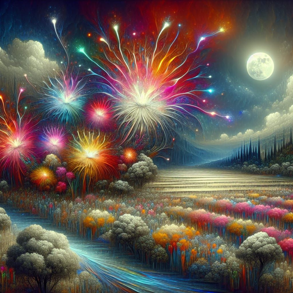 Fantastical Flowers Bloom in Explosive Fireworks Display