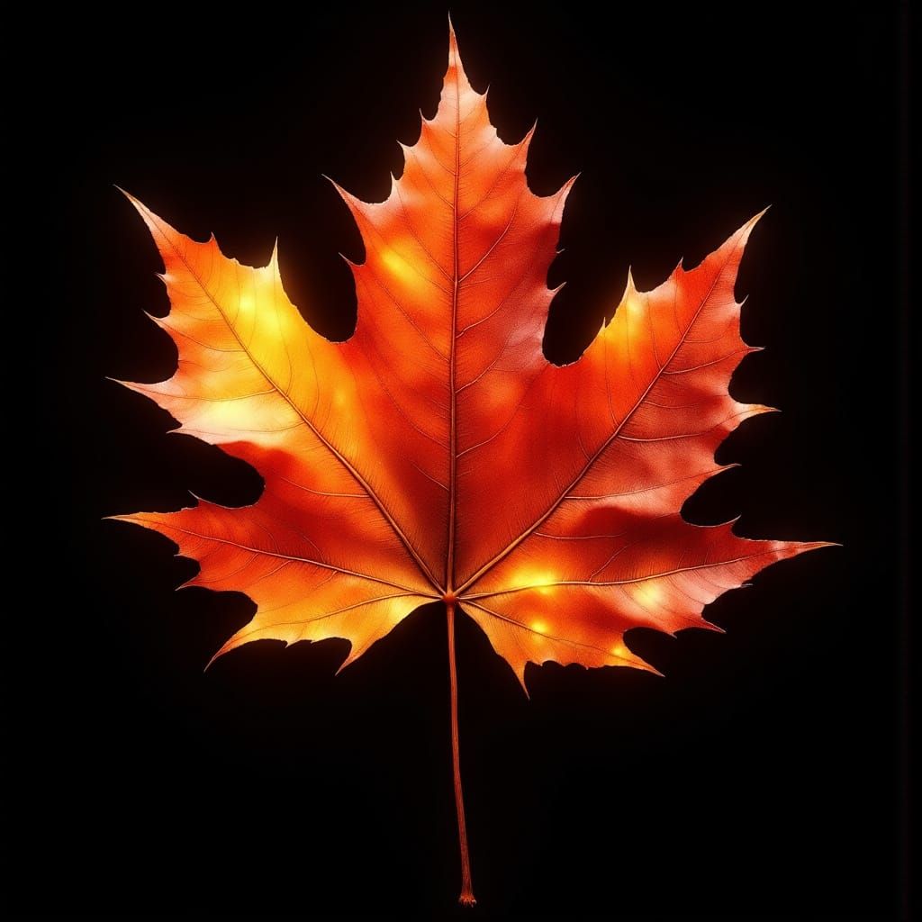 Perfect Autumn Leaf in Dramatic Fantasy Style