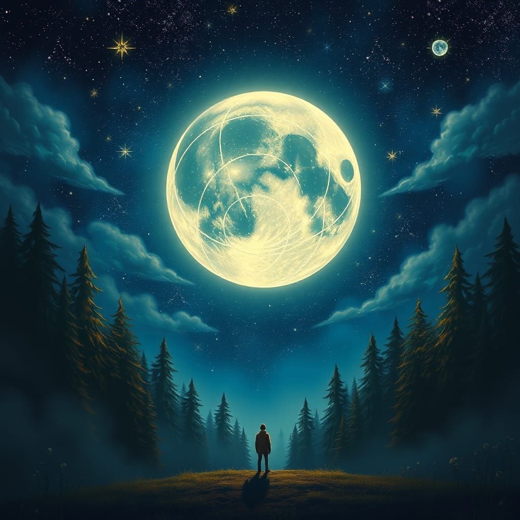 Mystical Forest: Dreamlike Moonlit Scene