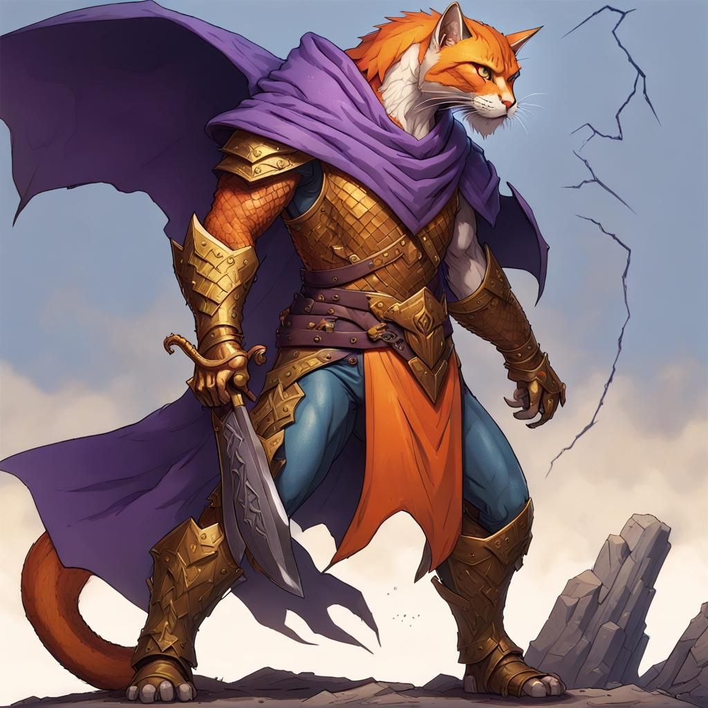 Dragon Paladin with Battle-Axe in Fantasy Art