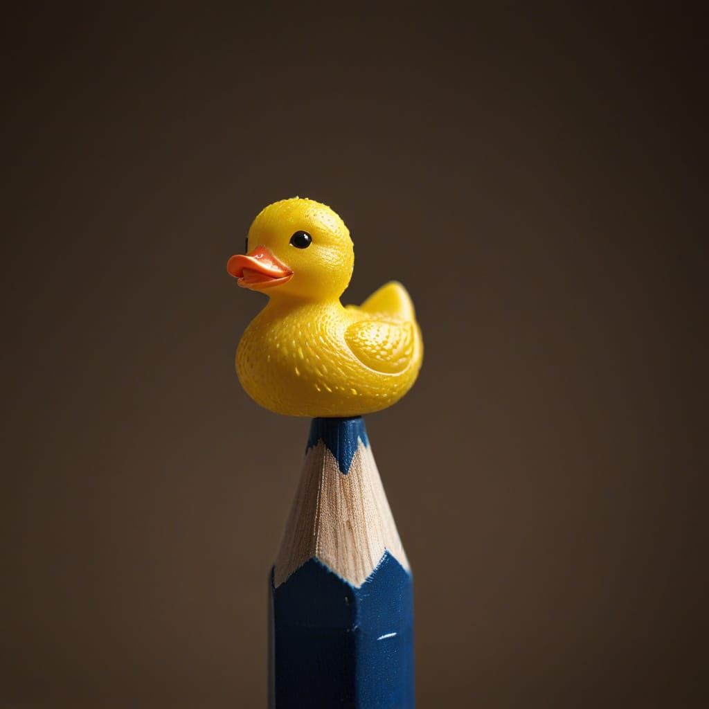 Vibrant Rubber Duck Macro Photography in Sharp Focus