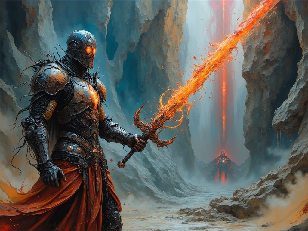 Biomechanical Chaos Knight with Interdimensional Sword