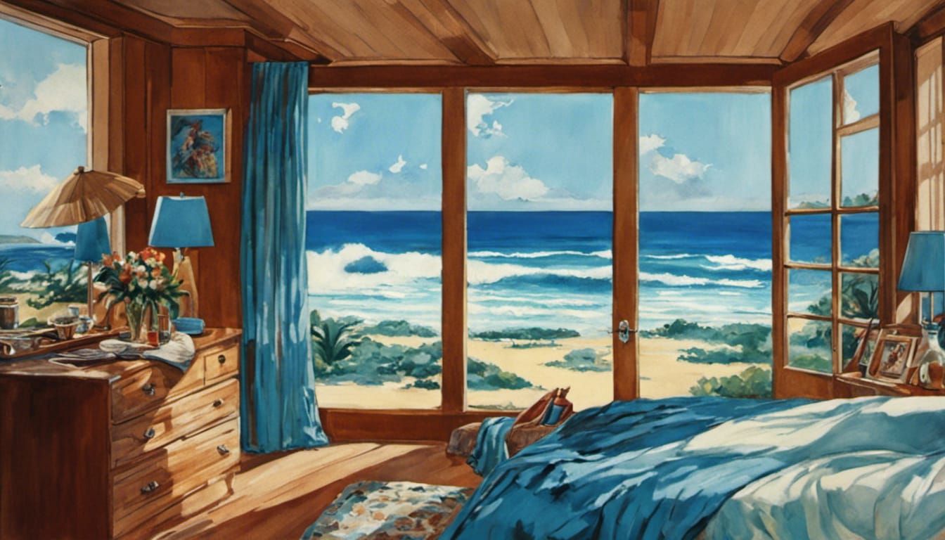 Surfer's Chic Bedroom with Ocean View