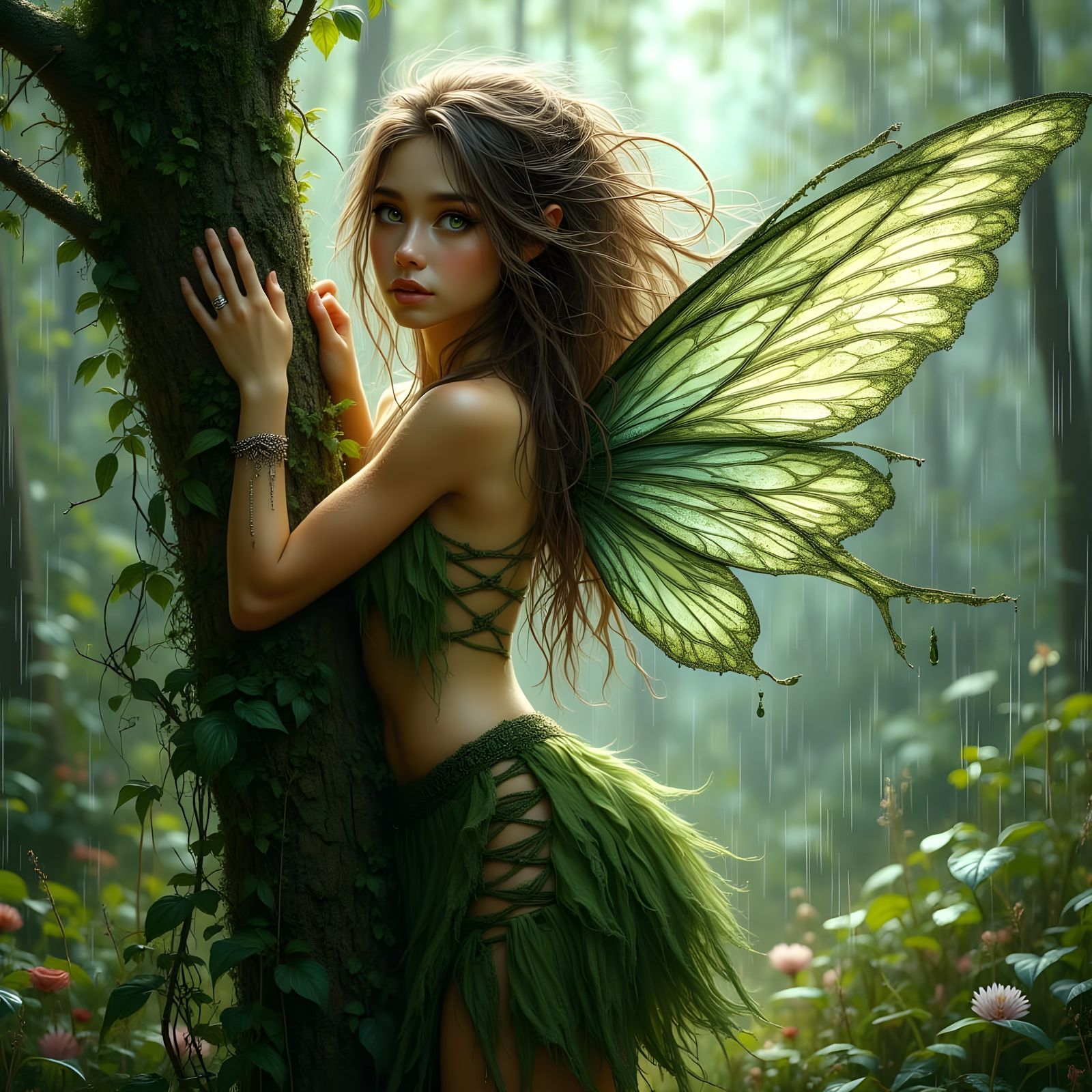 Faerie Battling Storm in Epic Digital Art