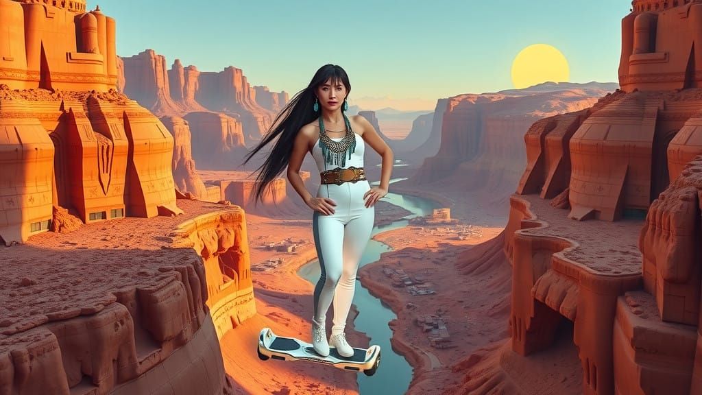 The Navajo Nation, in a futuristic community, deep in a dese...