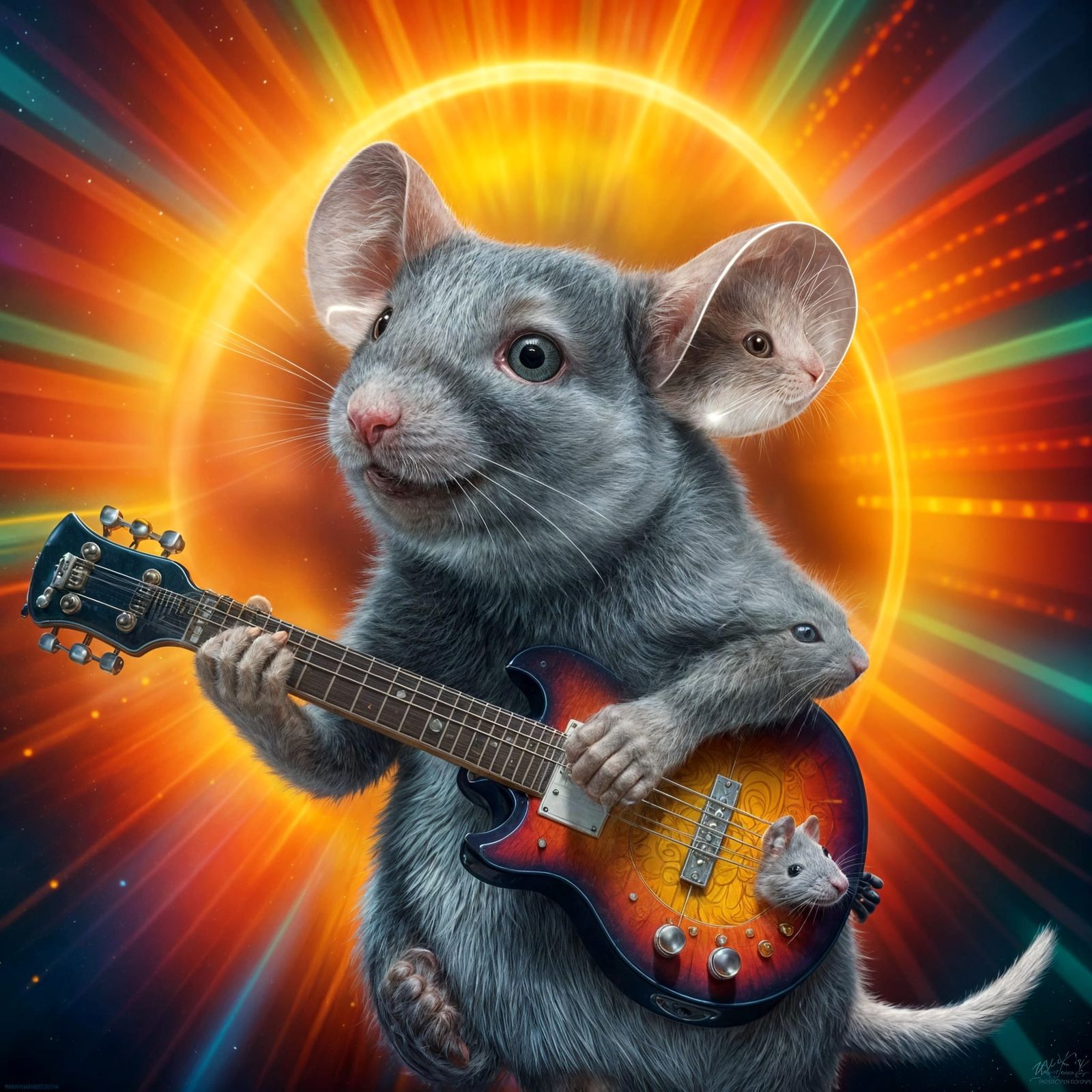 Surreal Mouse in Blues Style with Mark Ryden Aesthetic