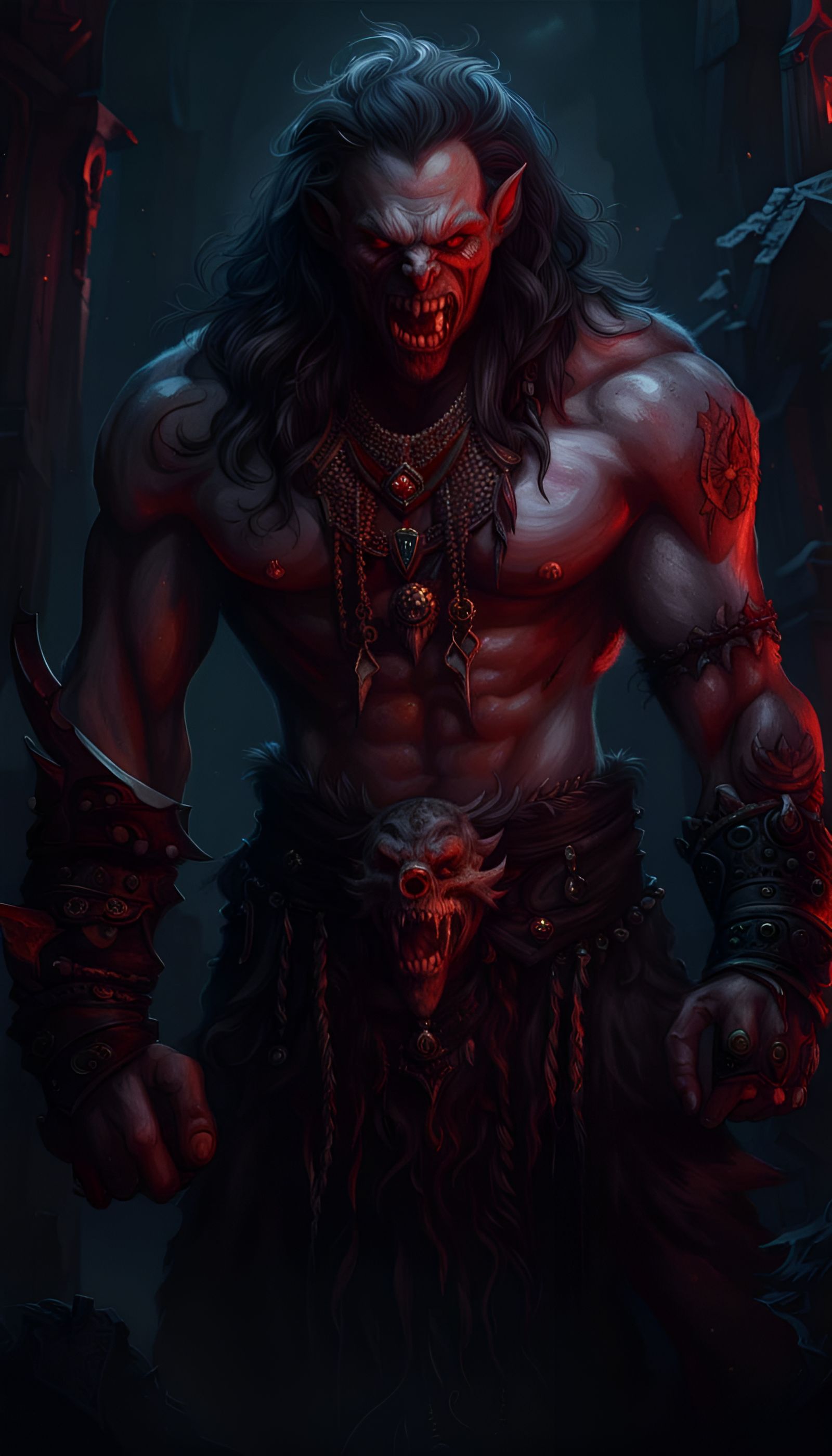Vampire Barbarian Concept Art in 8k