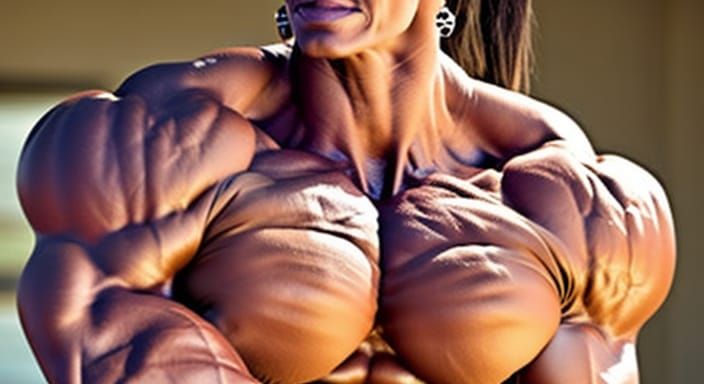 Mega Muscular Bodybuilder Mom with Ripped Arms