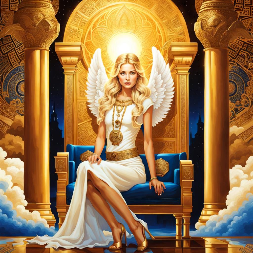 Coffee Goddess in Golden Temple, Micropop Style