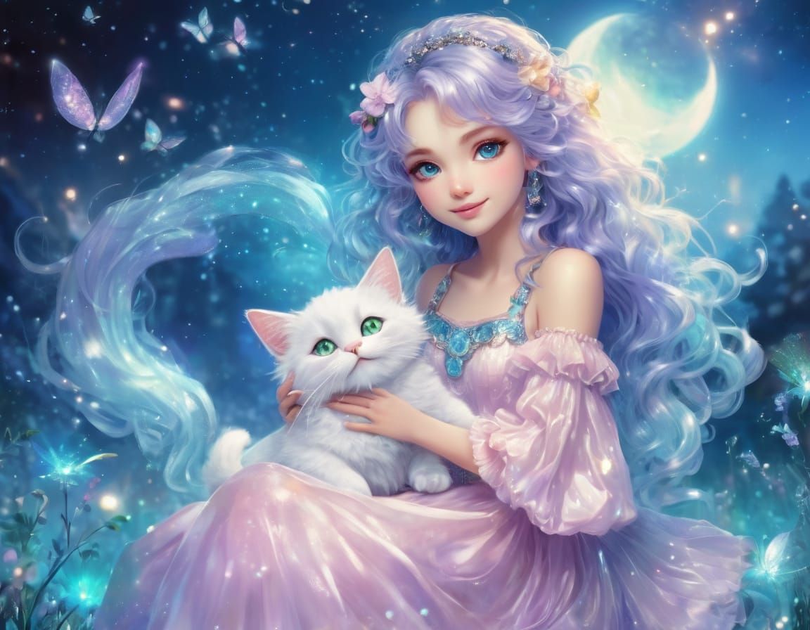 Manga-Inspired Anime Portrait of a Beautiful Lady with Spark...