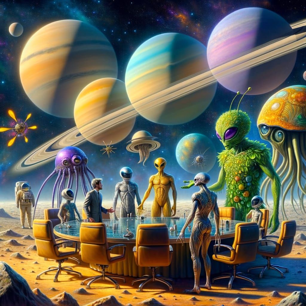 Saturn Alien Summit: A Maximalist Sci-Fi Scene