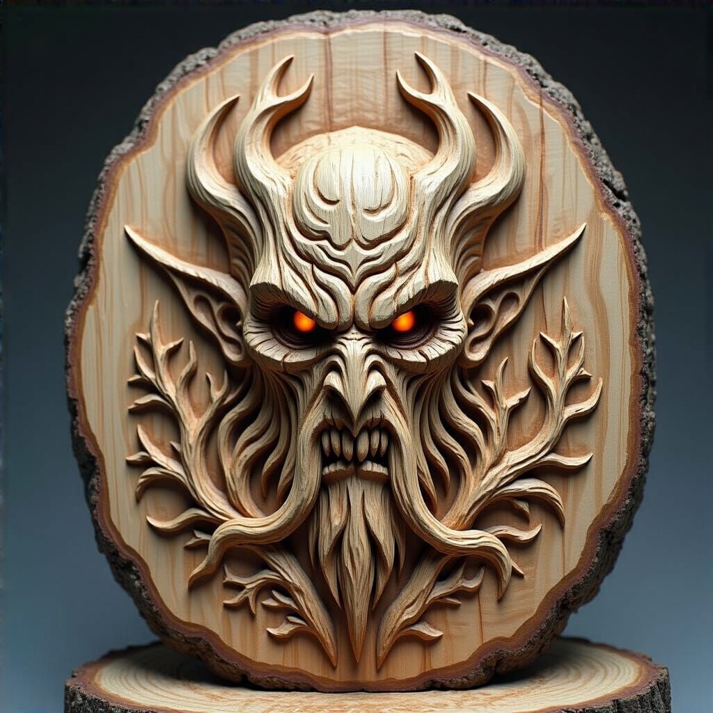 Grimdark Wood Carving: A Gothic Masterpiece