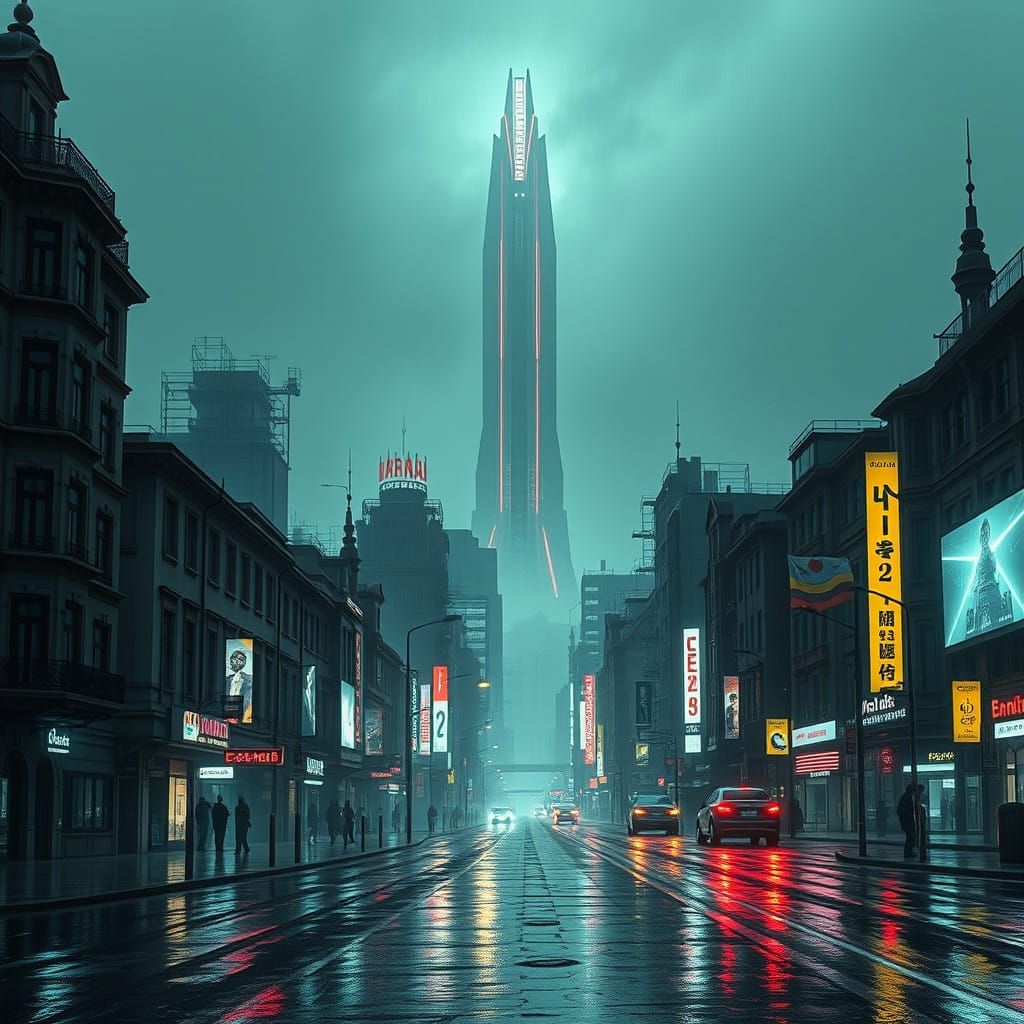 A Dystopian Romania in 2024: Quantum Era Cityscape