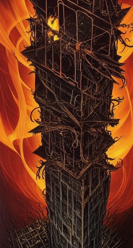 The Tower Tarot Card in Tragic Style