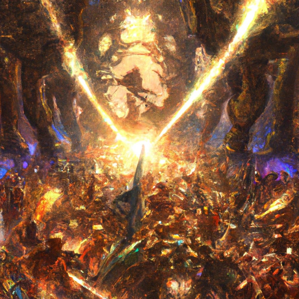 Epic Battle Scene in Dark Fantasy Style
