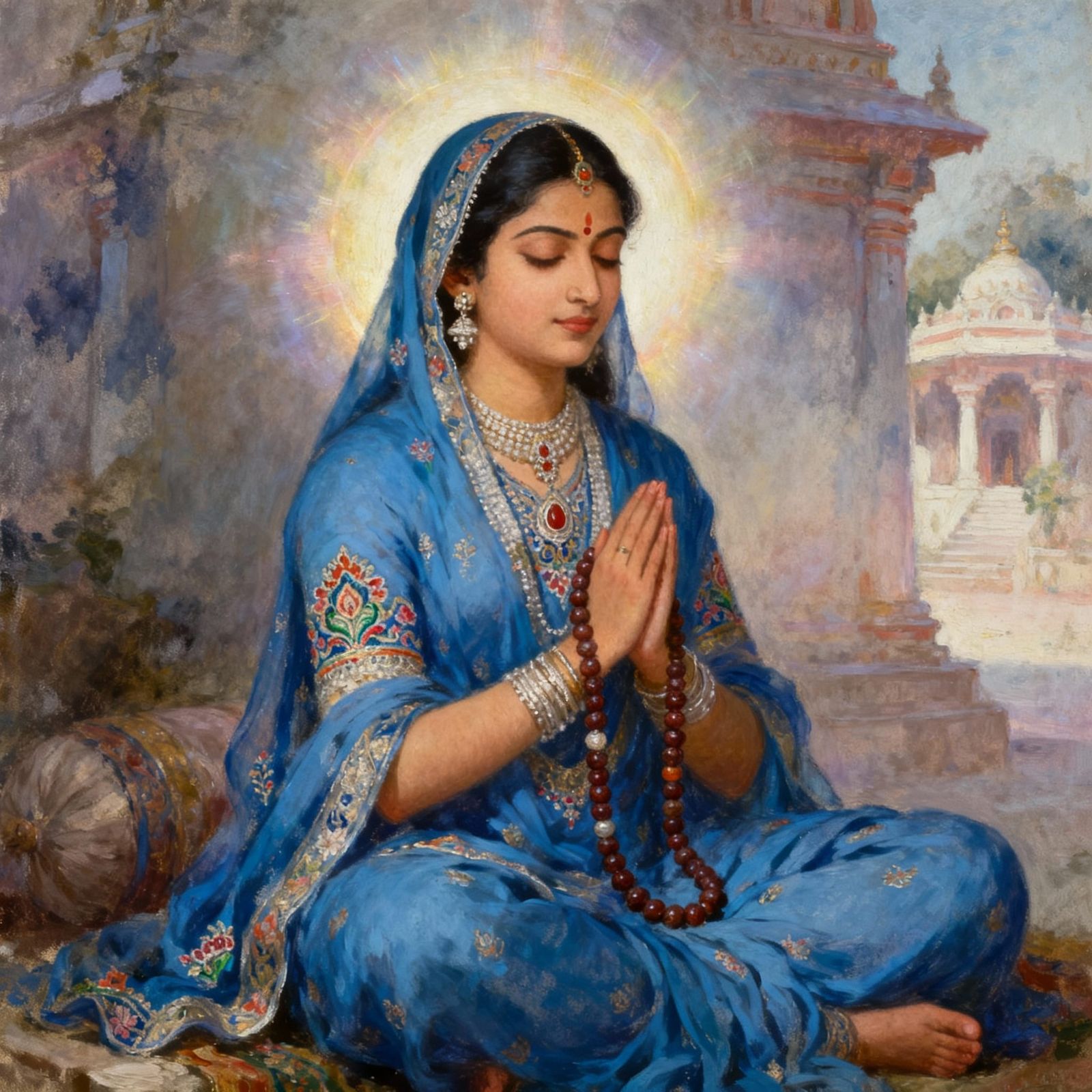 Mata Brahmacharini: Serene Devotion in Realistic Style