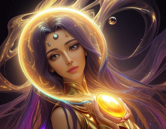 Surreal Creature in Garish Dreamscape Oil Painting