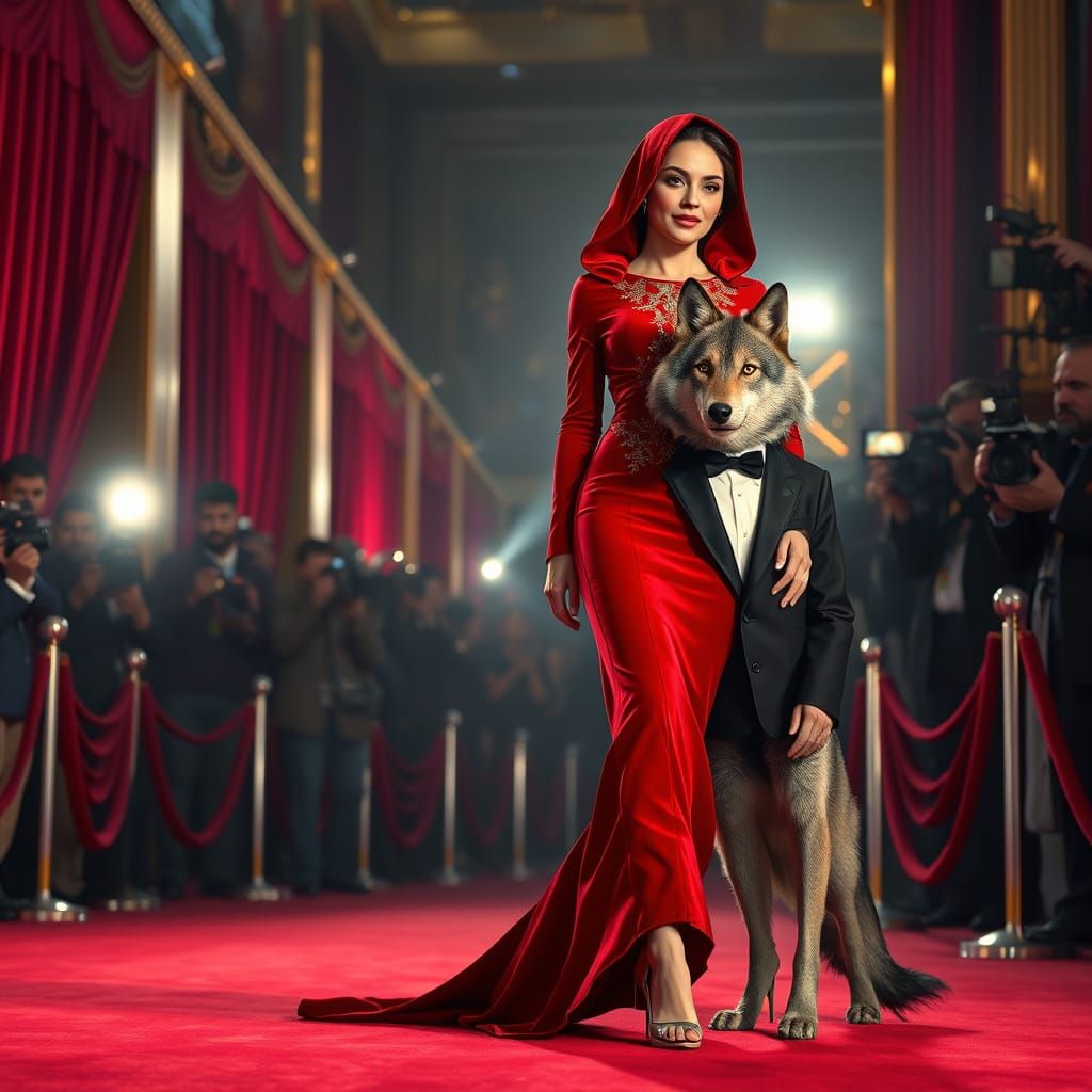 Glamorous Red Carpet Debut in Cyberpunk Style