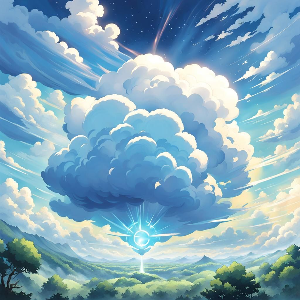 Cloud Pokemon in Anime Key Visual Style