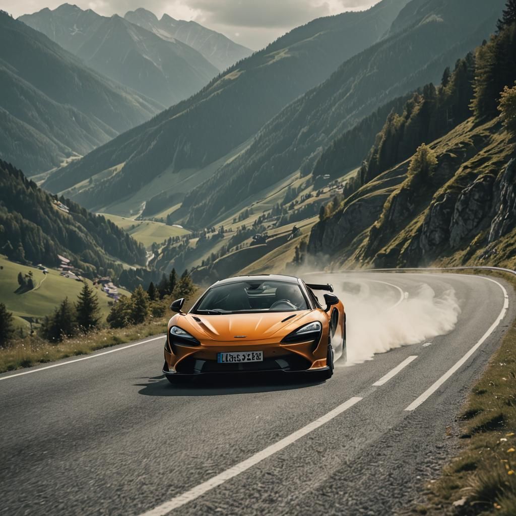 McLaren 765LT in German Mountains: Cinematic Film Still
