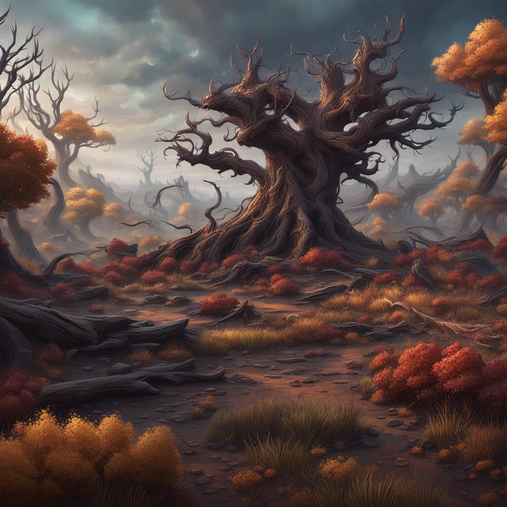 Barren vs Thriving Environment: A Detailed Matte Painting