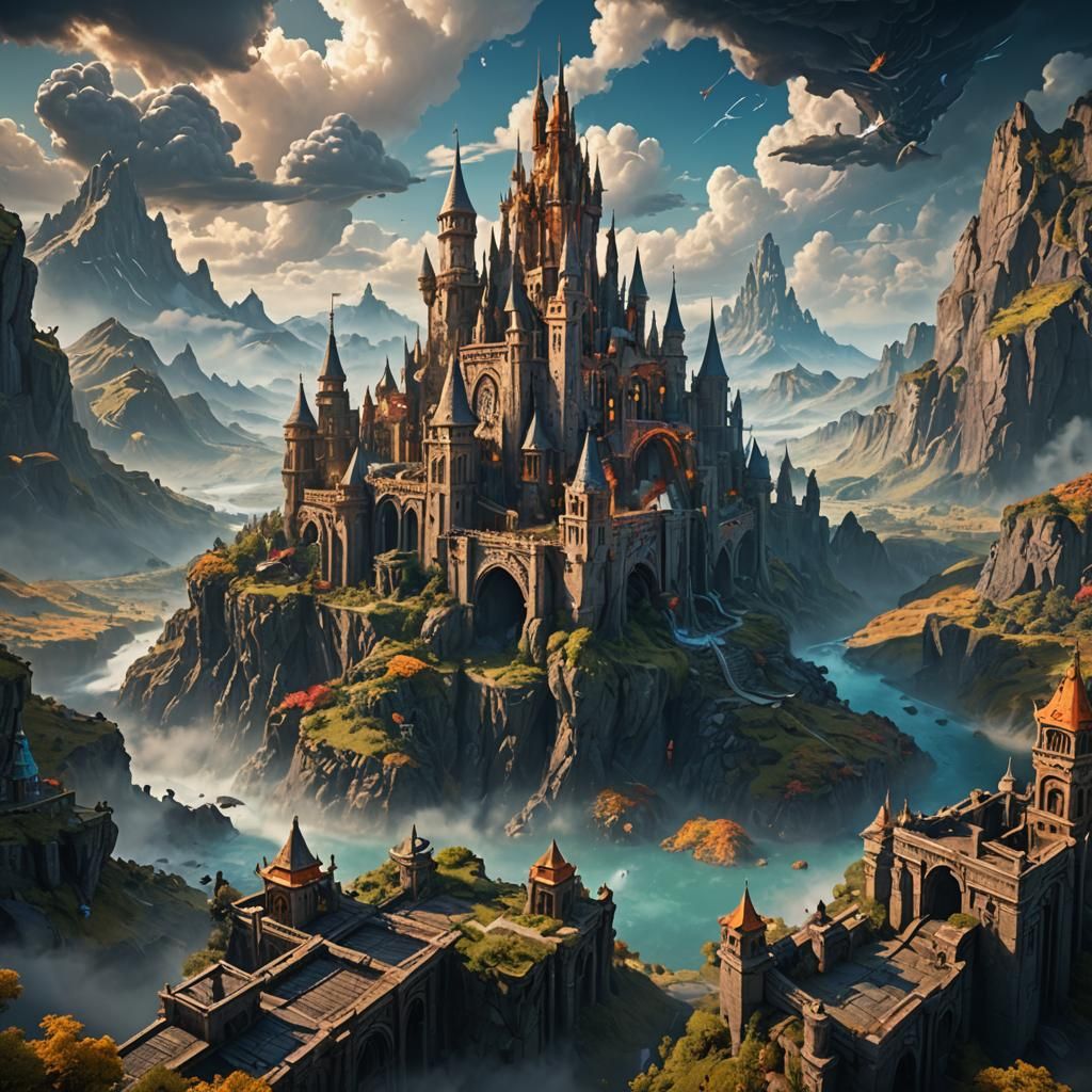 Fantastical Skybox Landscape in Deep Color