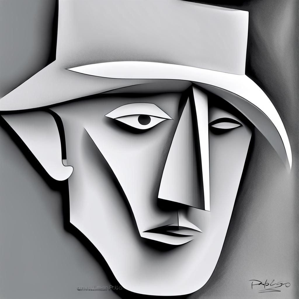 Monochromatic Cubist Portrait in High Definition