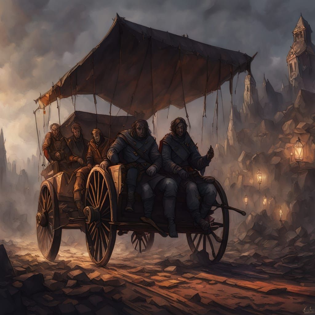 Dark Fantasy Concept Art of Injured Merchant