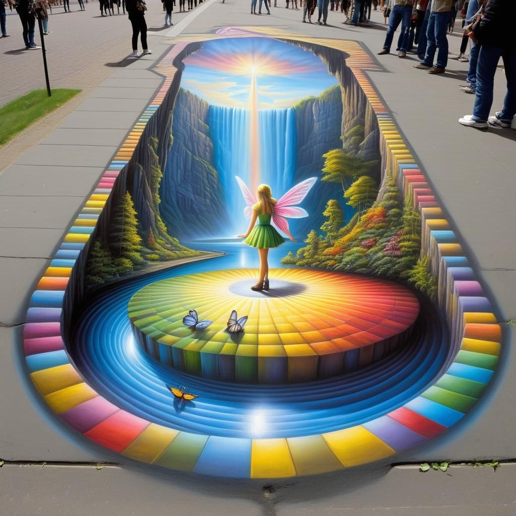 Captivating Chalk Art Fairy Wonderland Illusion