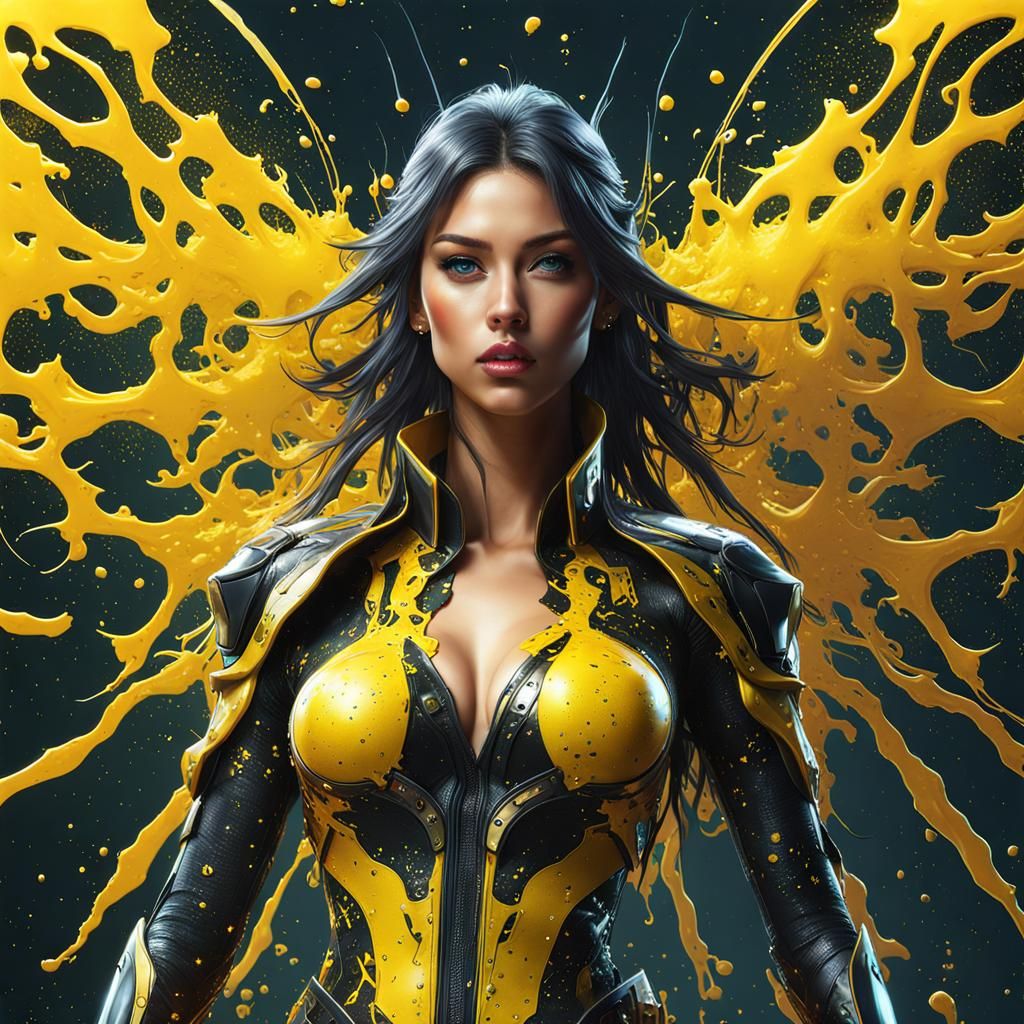 Yellow splatter angel