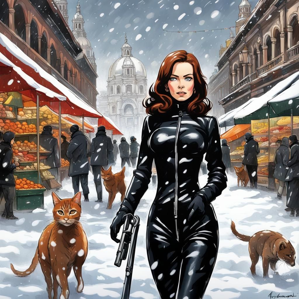 Emma Peel in Mexico City: An Anime Snow Scene