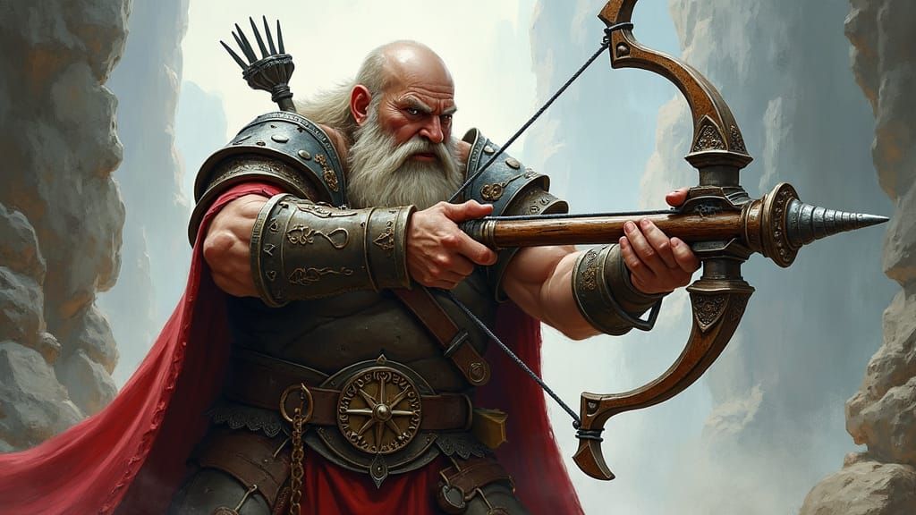 Dwarven Warrior with Crossbow: DnD Illustration