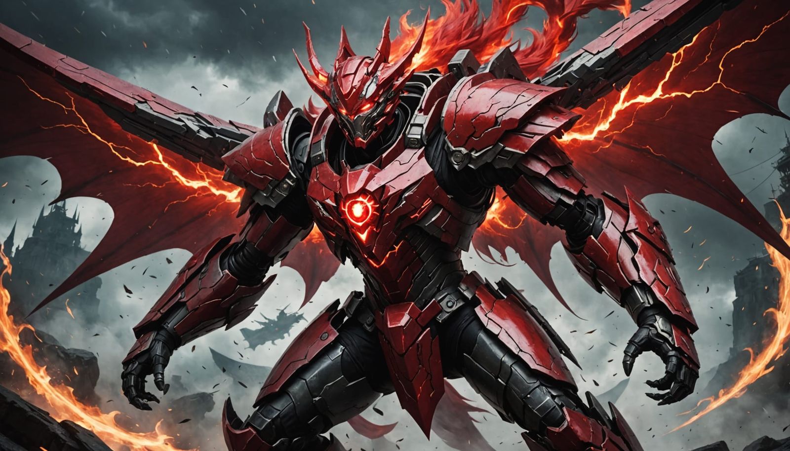 Crimson Tempest: AI Generated Abstract Art