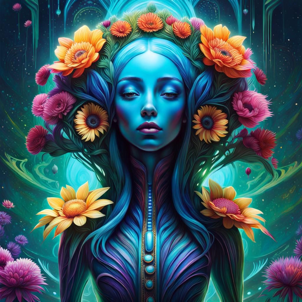 Magical Alien in H.R. Giger Style, 3D Render