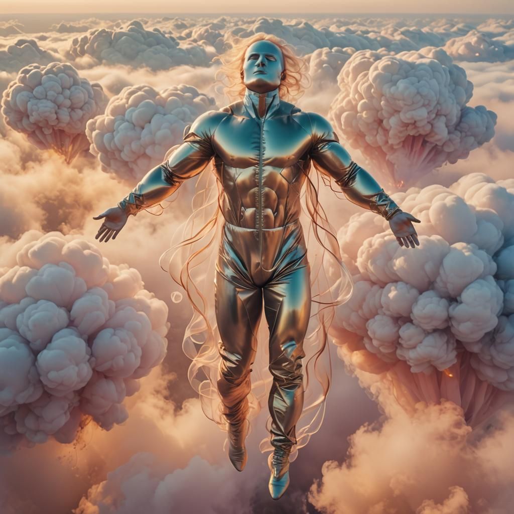 Ethereal Hot Air Human in Dreamlike Surrealism