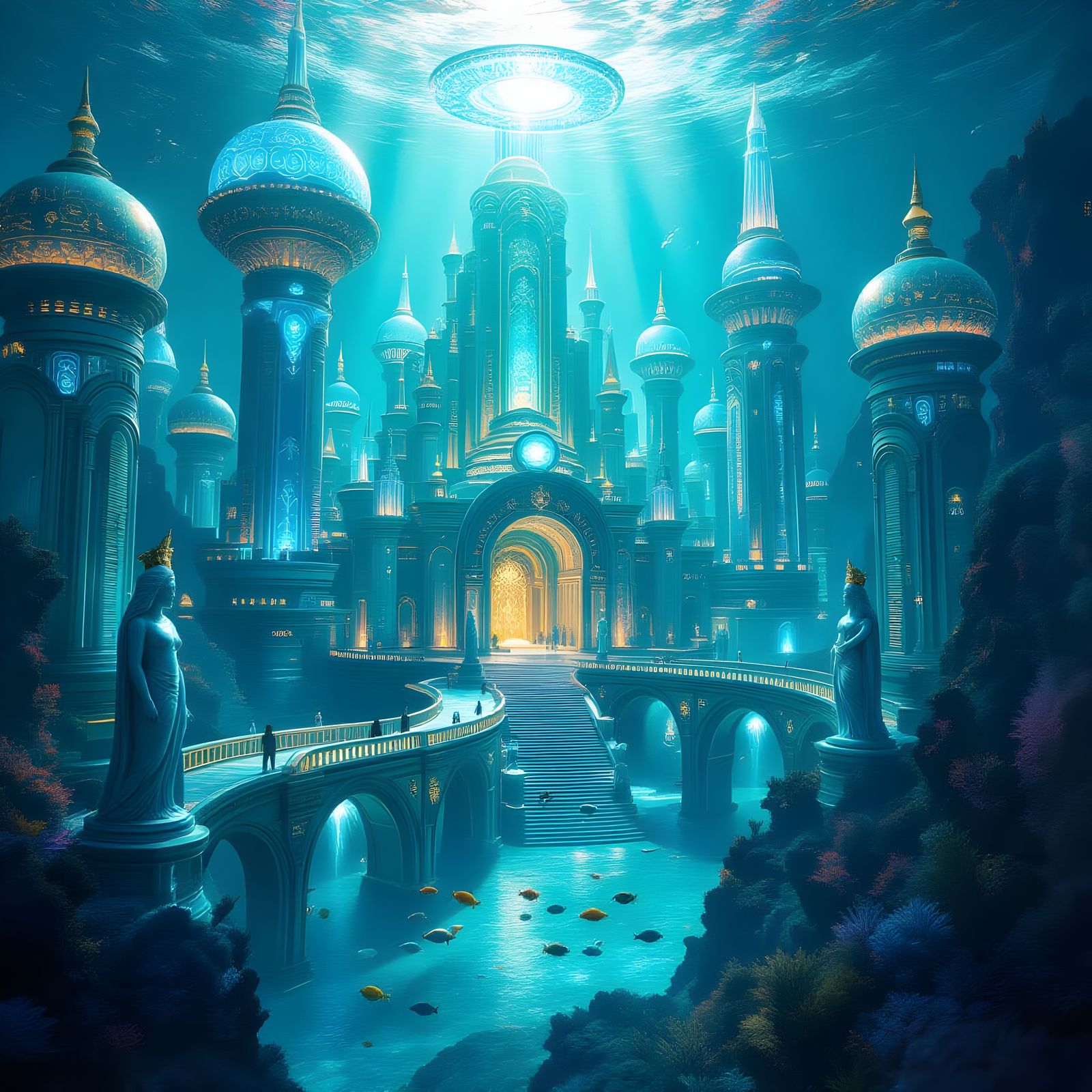 Atlantis Rises: Mythical Underwater City in Cinematic Fantas...