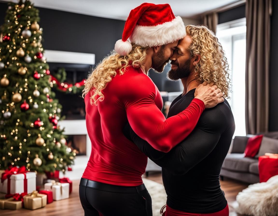 Couple celebrating Christmas