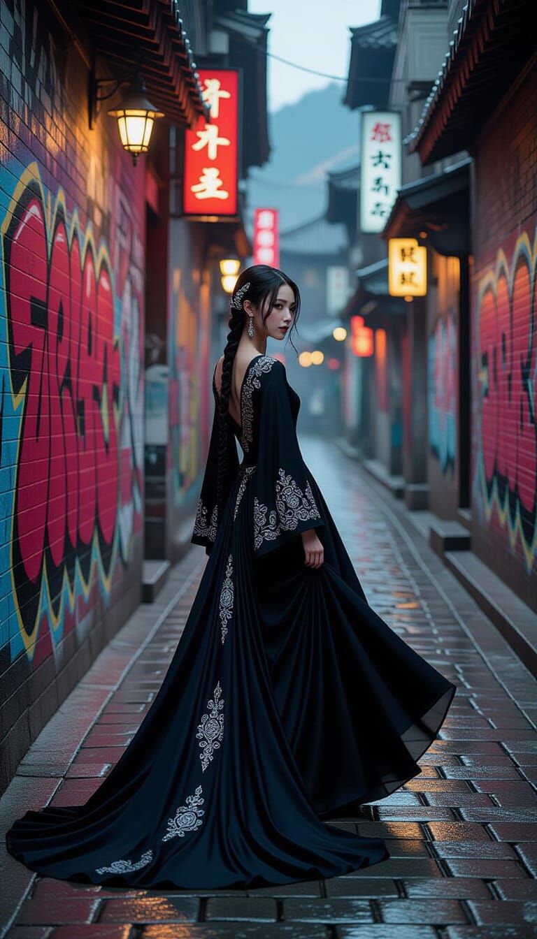 Korean Traveler in Haute Couture on Moody Street