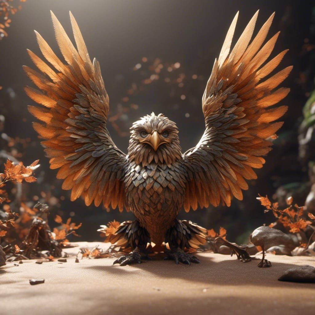 HD Garuda Bird Logo in Earth Tones