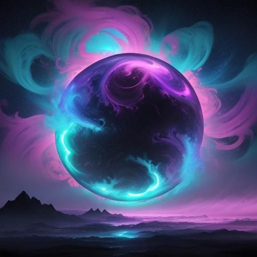 Surrealistic Sci-Fi Fusion in Neon Colors